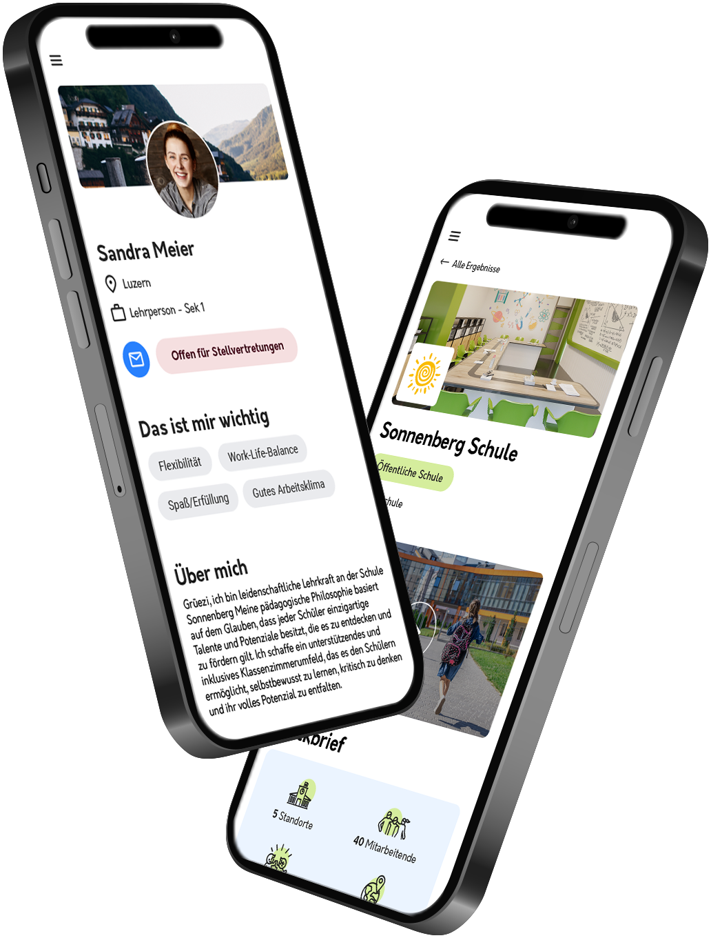 Smartphone mit Schulprofil