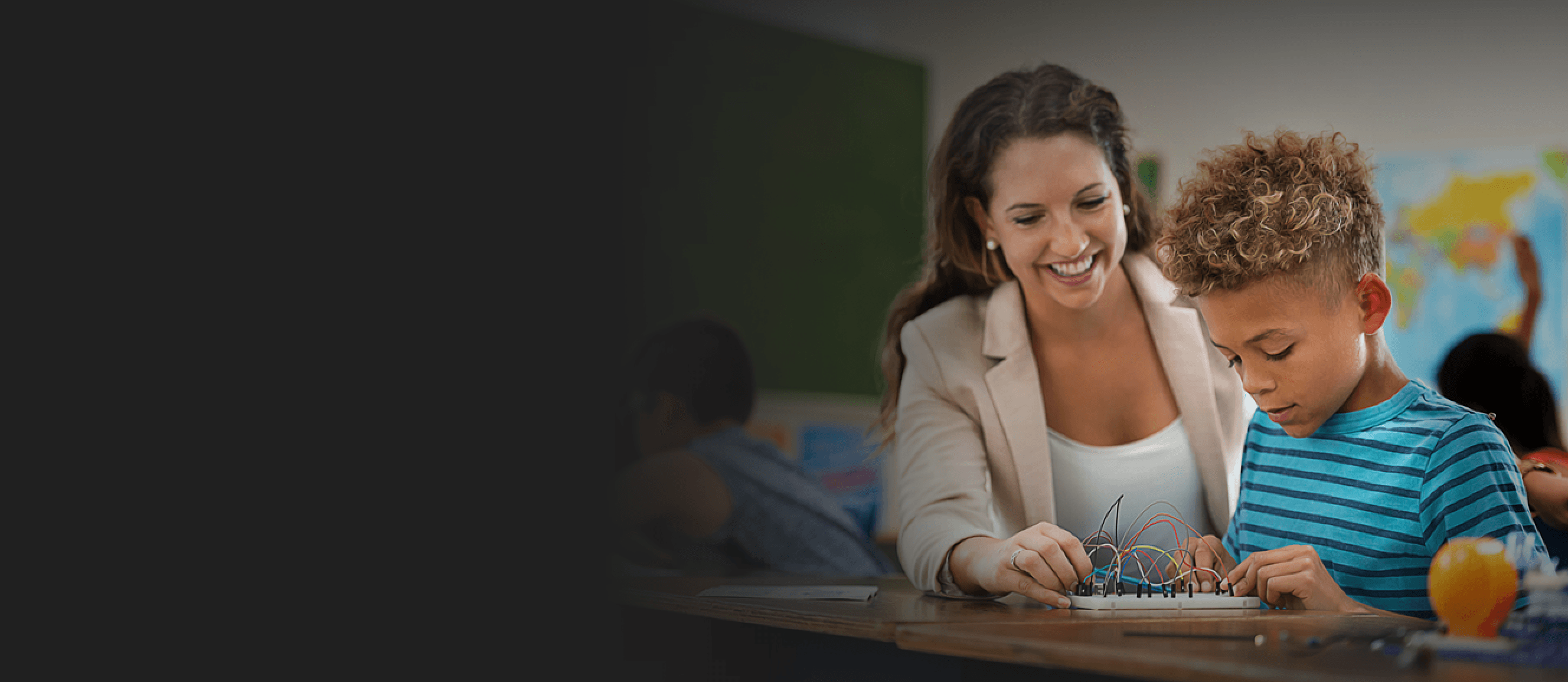 Teacher with student